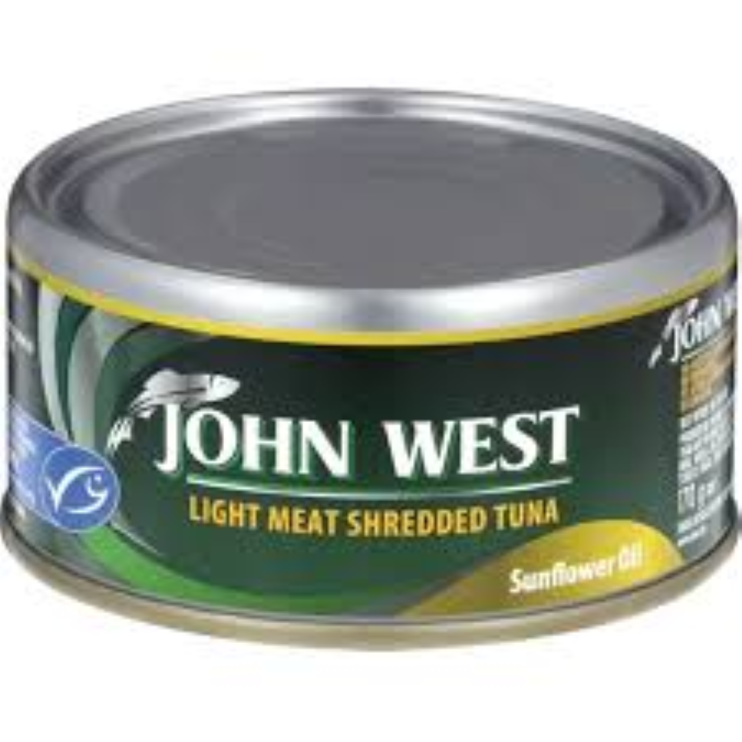 JOHN WEST SHREDDED TUNA IN S/F OIL 170G